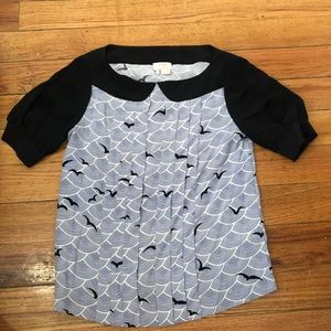Kate Spade Teresa silk bird top